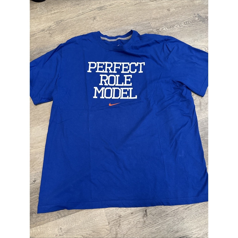 Nike Mens XXL Blue Perfect Role Model Graphic T-Shirt Short Sleeve Cotton Tee